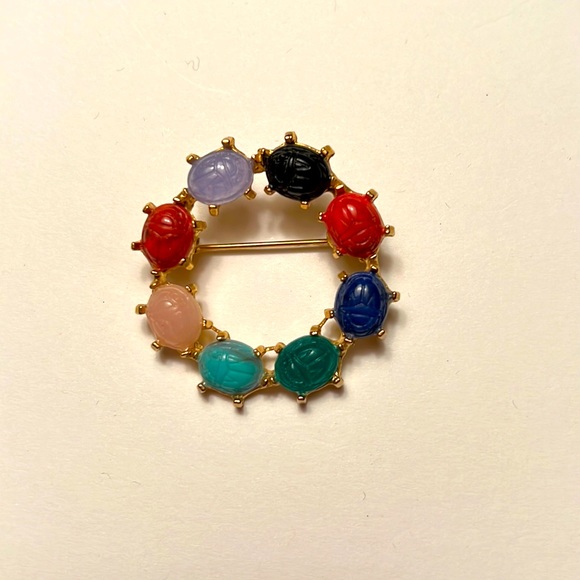 Jewelry - Scarab brooch 1960’s MCM hippie boho